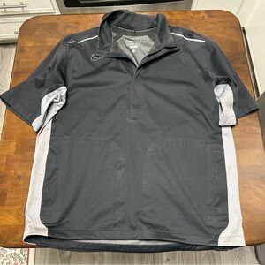 Nike Golf Storm Fit Black Half Zip Short Sleeve Windbreaker Jacket Mens Size L